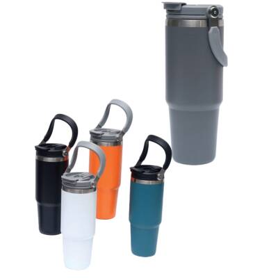 KATLANIR KULPLU ÇELİK TERMOS 880ML - 1